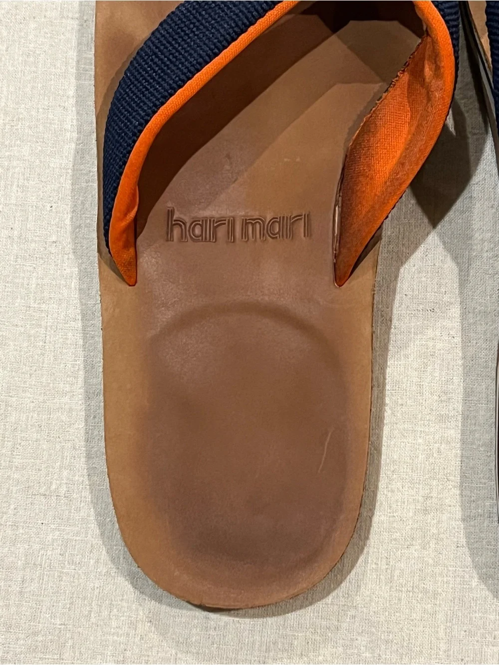 Hari Mari Scouts Nubuck Leather Flip Flops With Nylon Webbing Strap Men’s 13/14